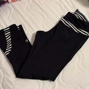Lululemon Athletica Black Leggings with Striped Accents
